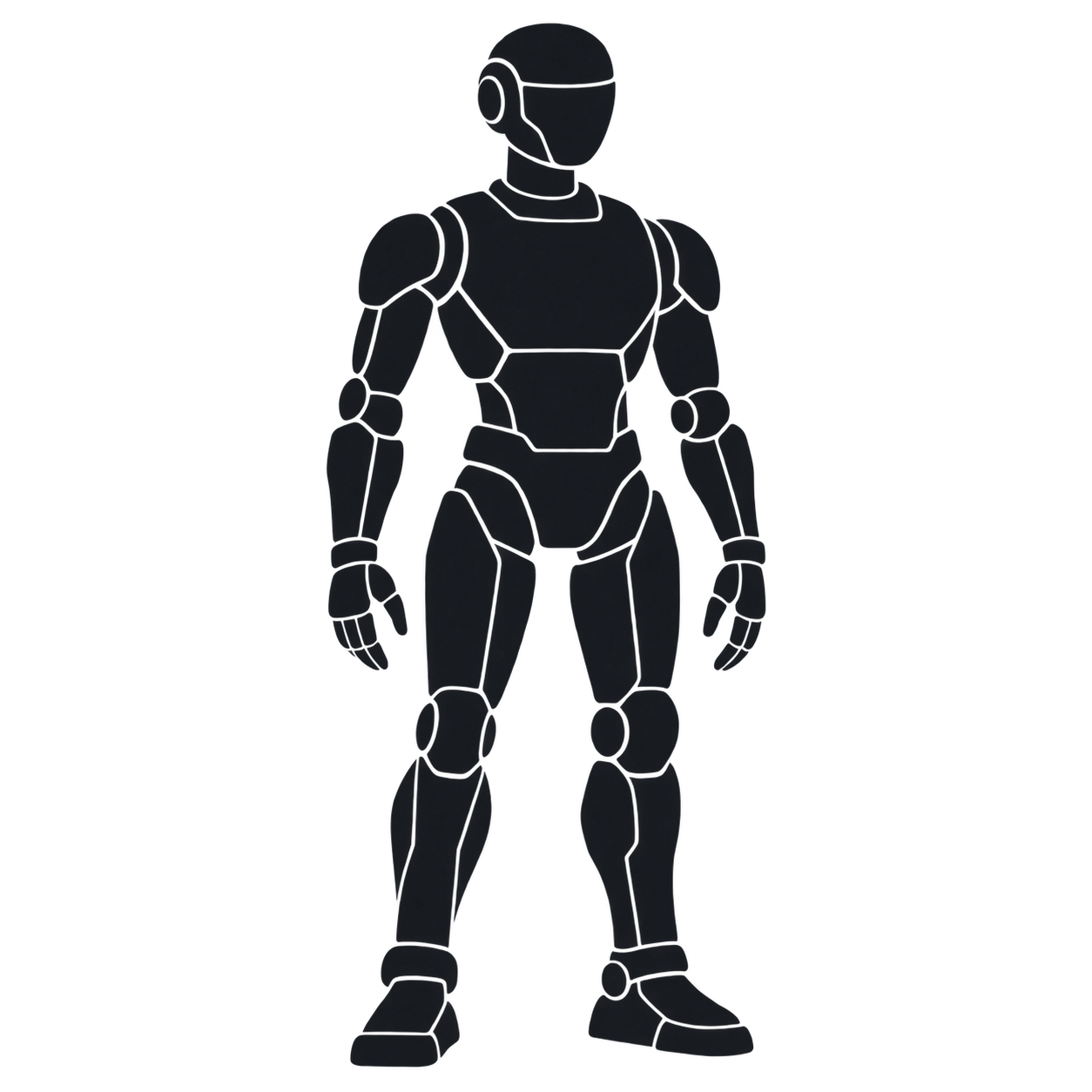 Humanoid robotics silhouette